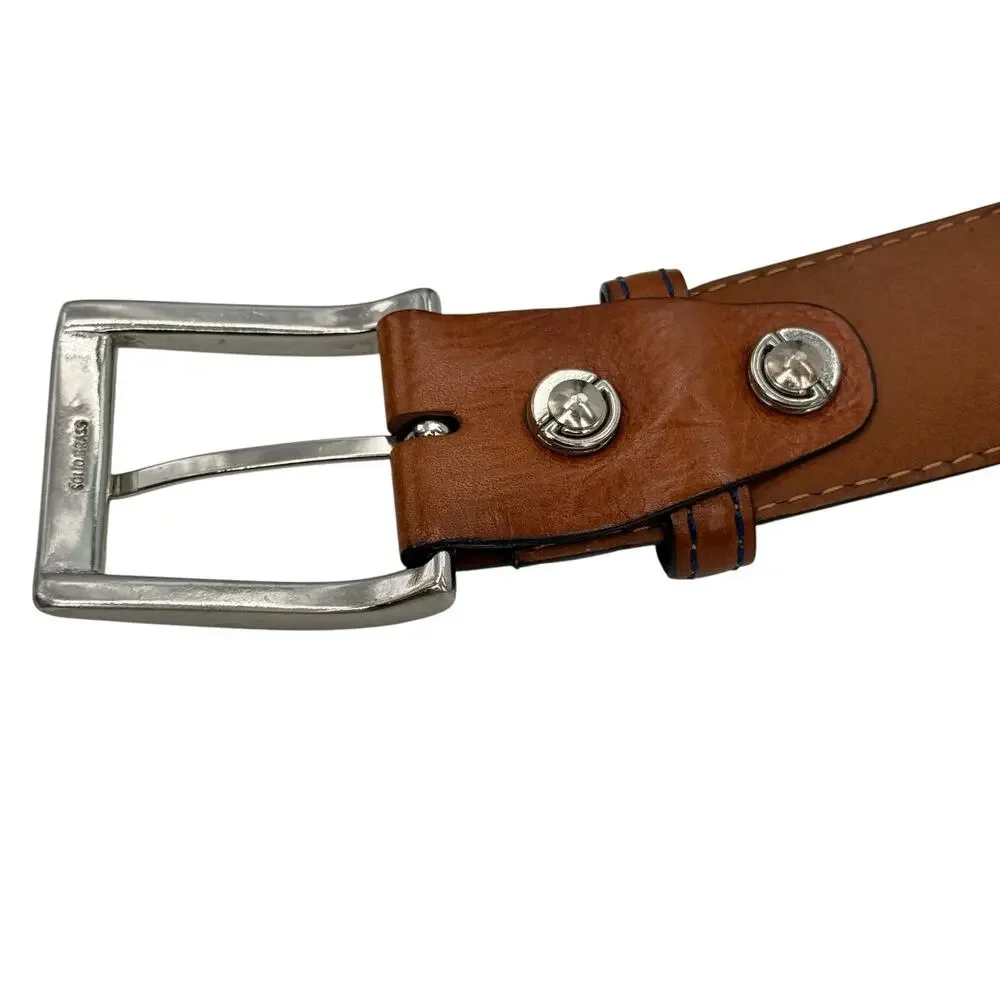 Francis Edward Italian Calf Leather Dress Belt Men's 43 Brown USA Classic Luxe